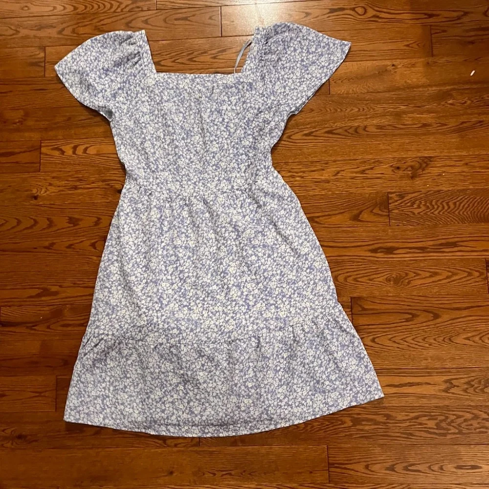 Monteau blue floral summer dress size large - Picture 1 of 4